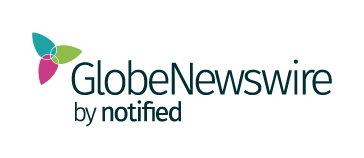 Globenewswire by Notified logo on a transparent background with black text