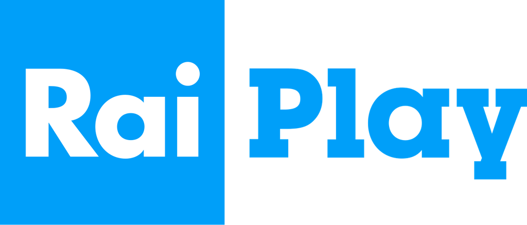 White and light blue Rai Play logo