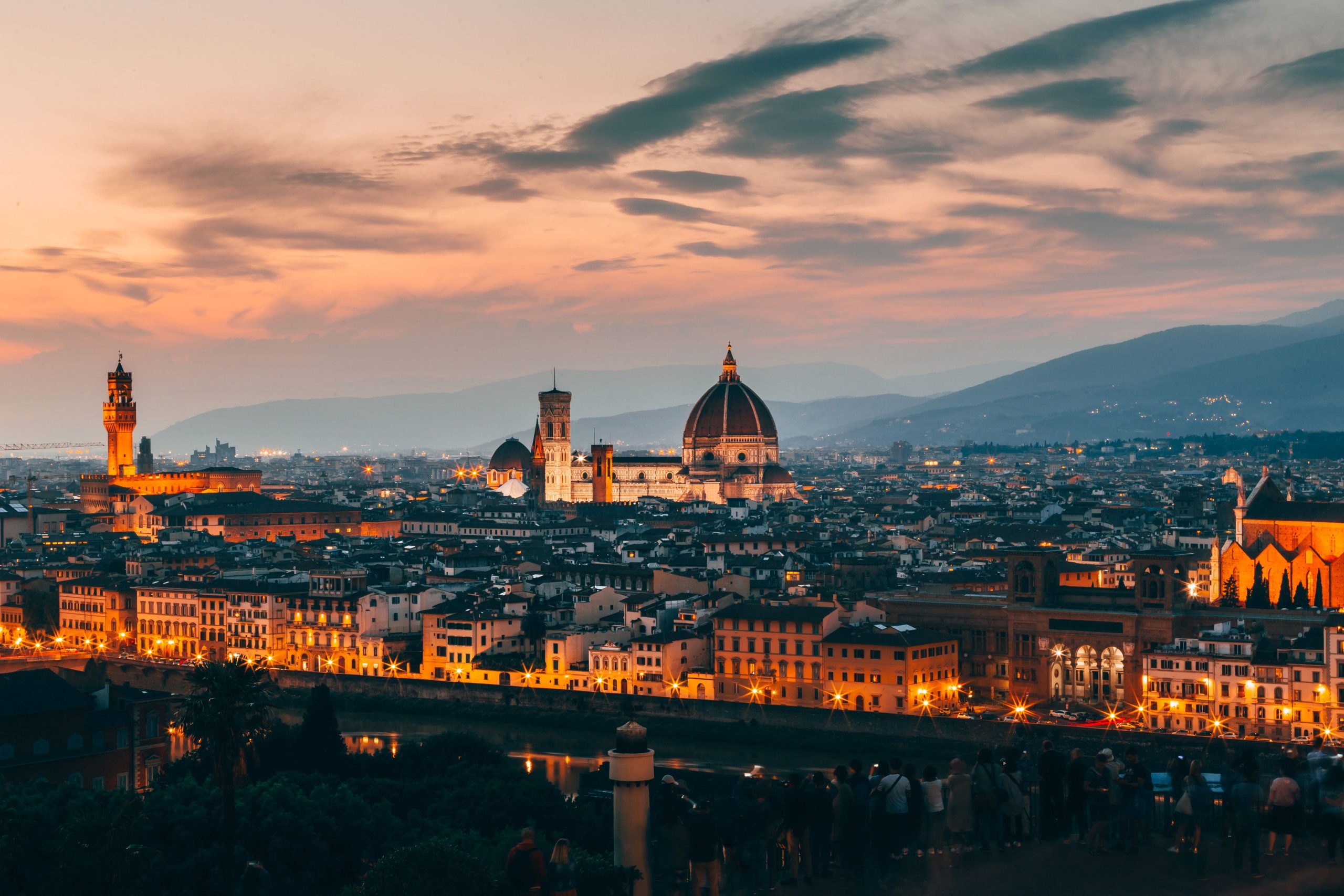 Florence seen from Piazzale Michelangelo in the evening