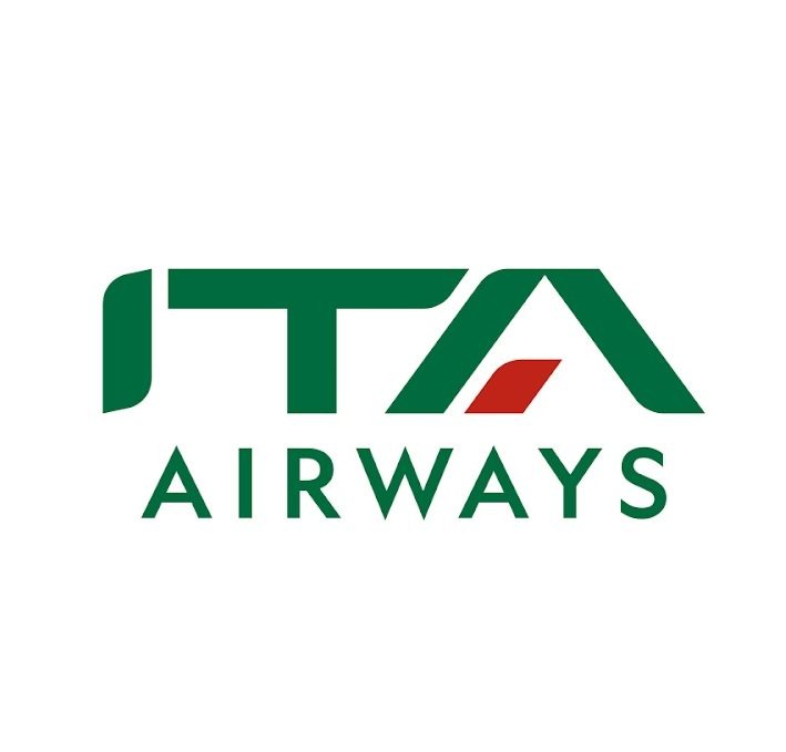 ITA Airways logo, green text on a white background