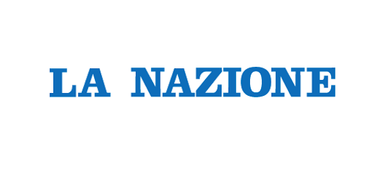 "La Nazione" logo: blue text on a white background.