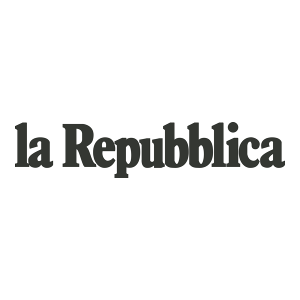 Repubblica logo, black text on a white background