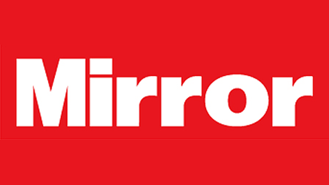Mirror logo, white text on a red background.
