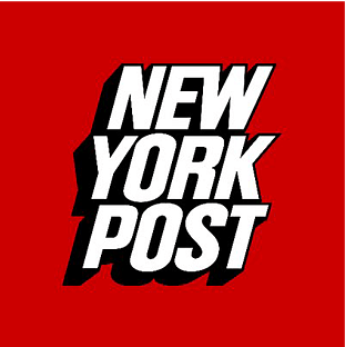 New York Post logo, white text on a red background