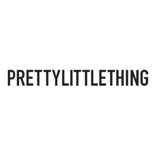 PrettyLittleThing logo with black text and a white background