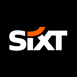 Sixt logo, white text on a black background